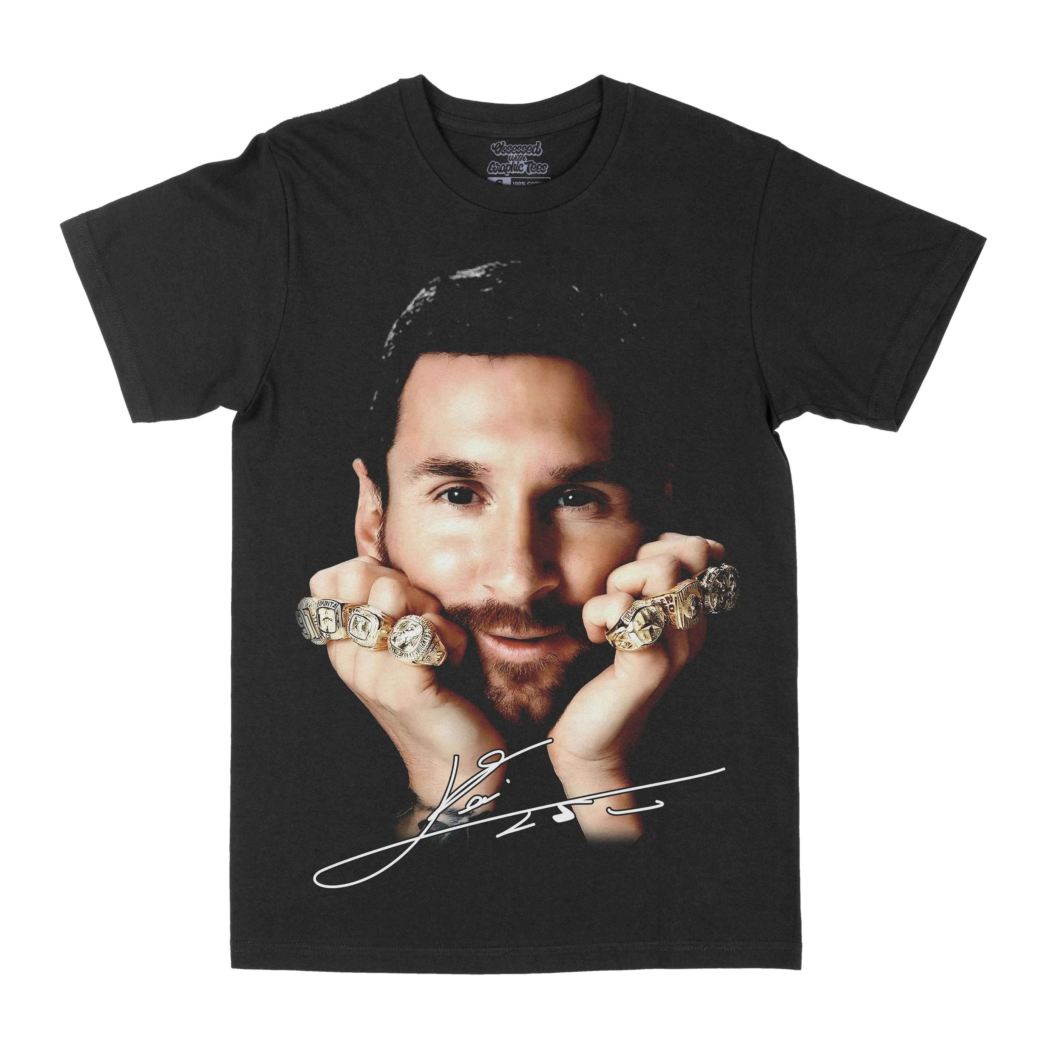 Lionel Messi Unisex Cotton TShirt Vintage Retro Streetwear Black L