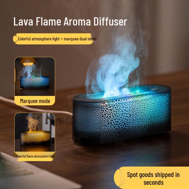 2025 Colorful Flame Aroma Diffuser USB Desktop Light & Humidifier