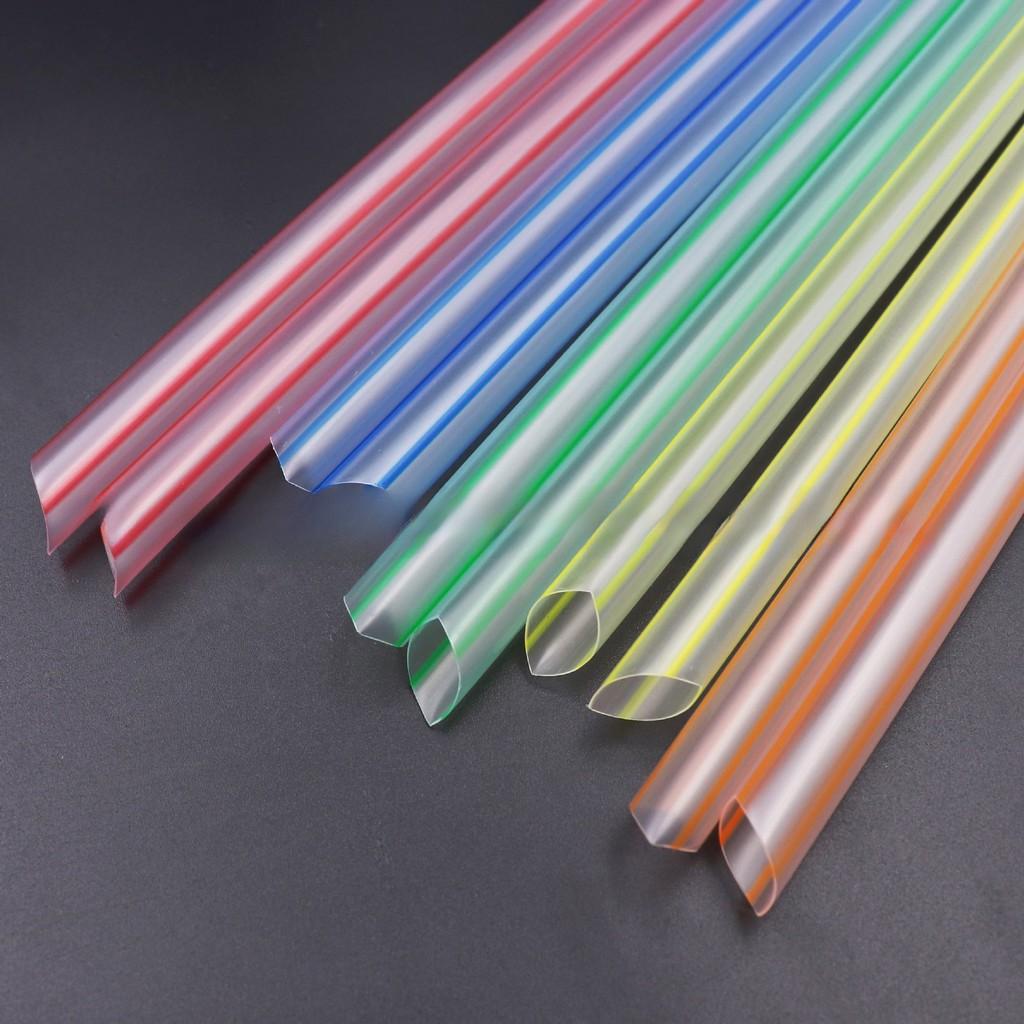 Food Grade Plastic Bubble Tea Straws With Colorful Stripes For Beverage Shops And Home Use