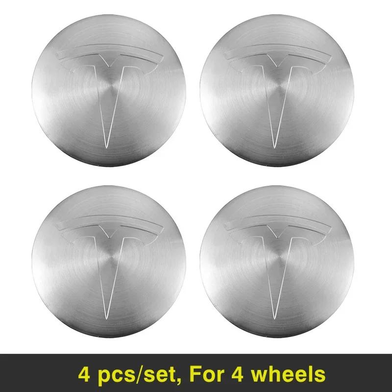 

Car Sticker Tesla 4Pcs Car Wheel Hub Center Cap Sticker Metal Decals Accessories For Tesla Model 3 Model S X Y Cybertruck Roadst