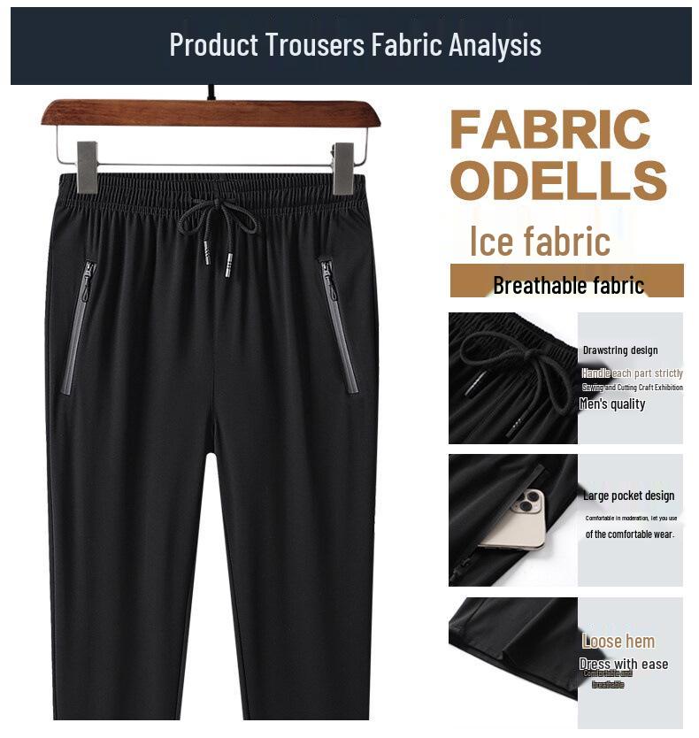 Summer Casual Men's Plus Size Ice Silk Three-Piece Set - Dad's Trendy Short Sleeve T-shirt