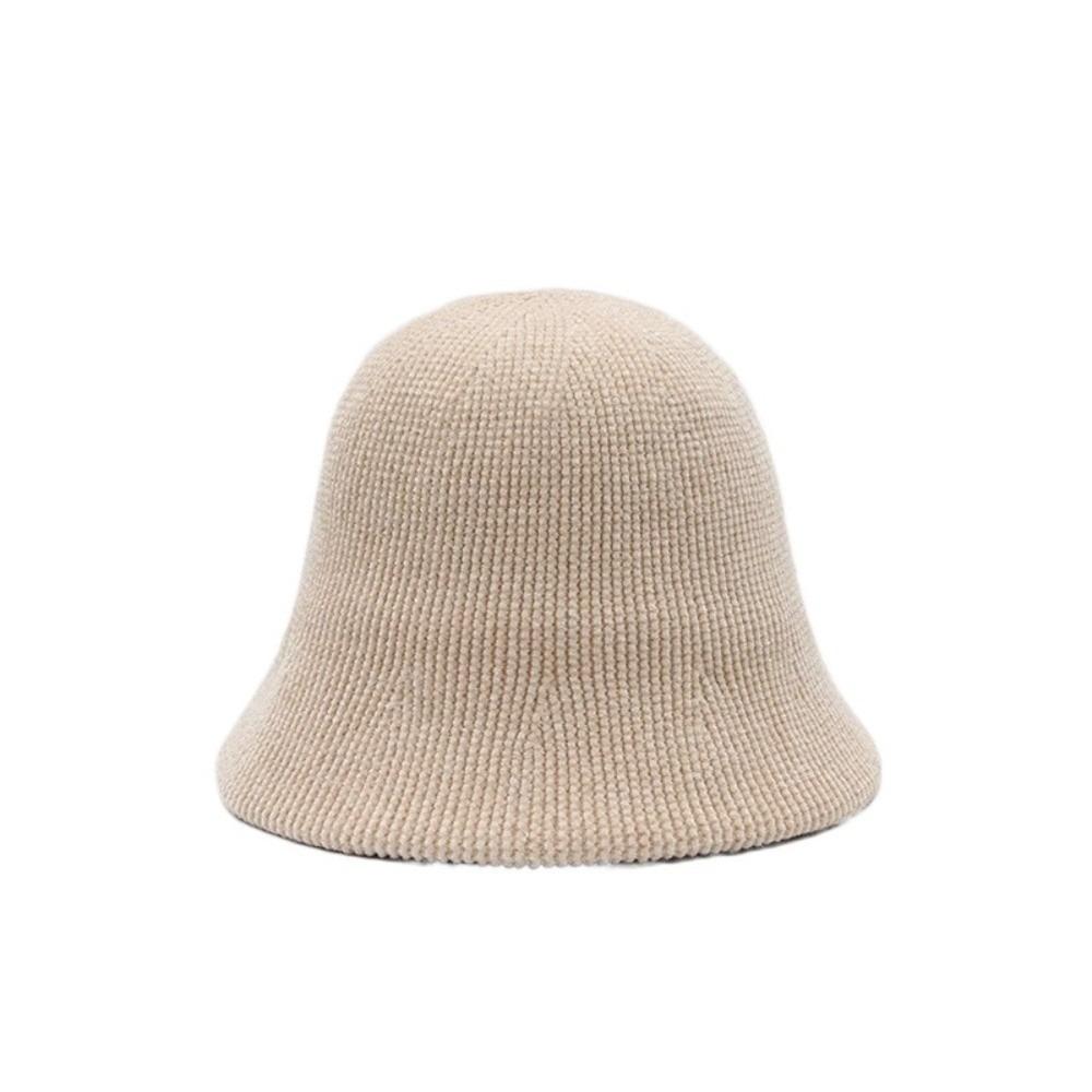 Chenille Women Panama Cap Solid Color Bucket Hat Elegant Knitted Fisherman Hat  Streetwear