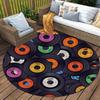Vinyl Record Round Rug Retro Music Themed Flannel Carpet for Living Room Bedroom Studio Decor Rock n Roll Style Floor Mat