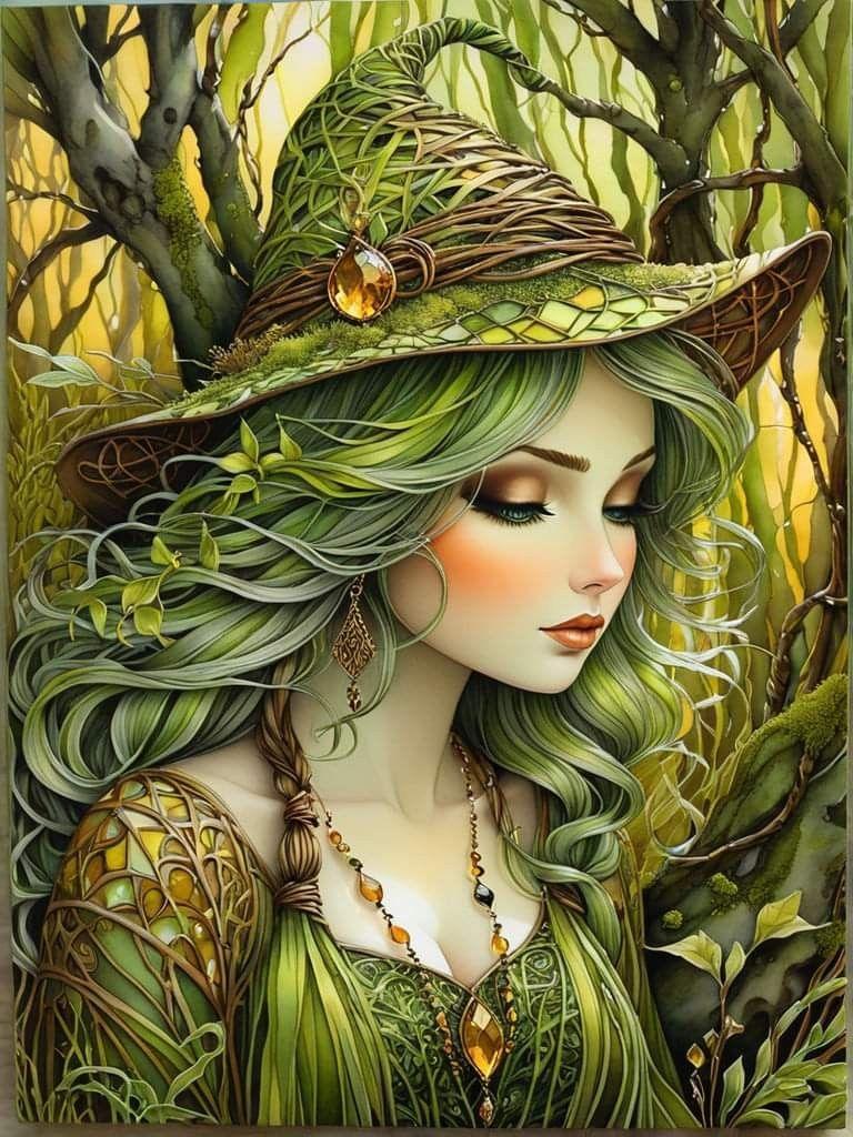 Fairy Dust AB Wonderful Witch Girl 5D Diamond Painting Kits Cartoon Magic Woman Art DIY Drills Mosaic Embroidery Cross-stitch
