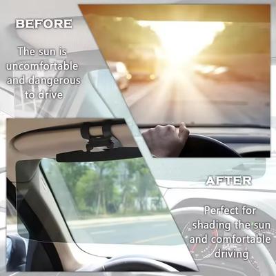 Foldable Car Sun Visor Driver's Eyewear Anti Anti-Glare Sunglasses UV Protection Day & Night Driving Enhanced Light Glasses
