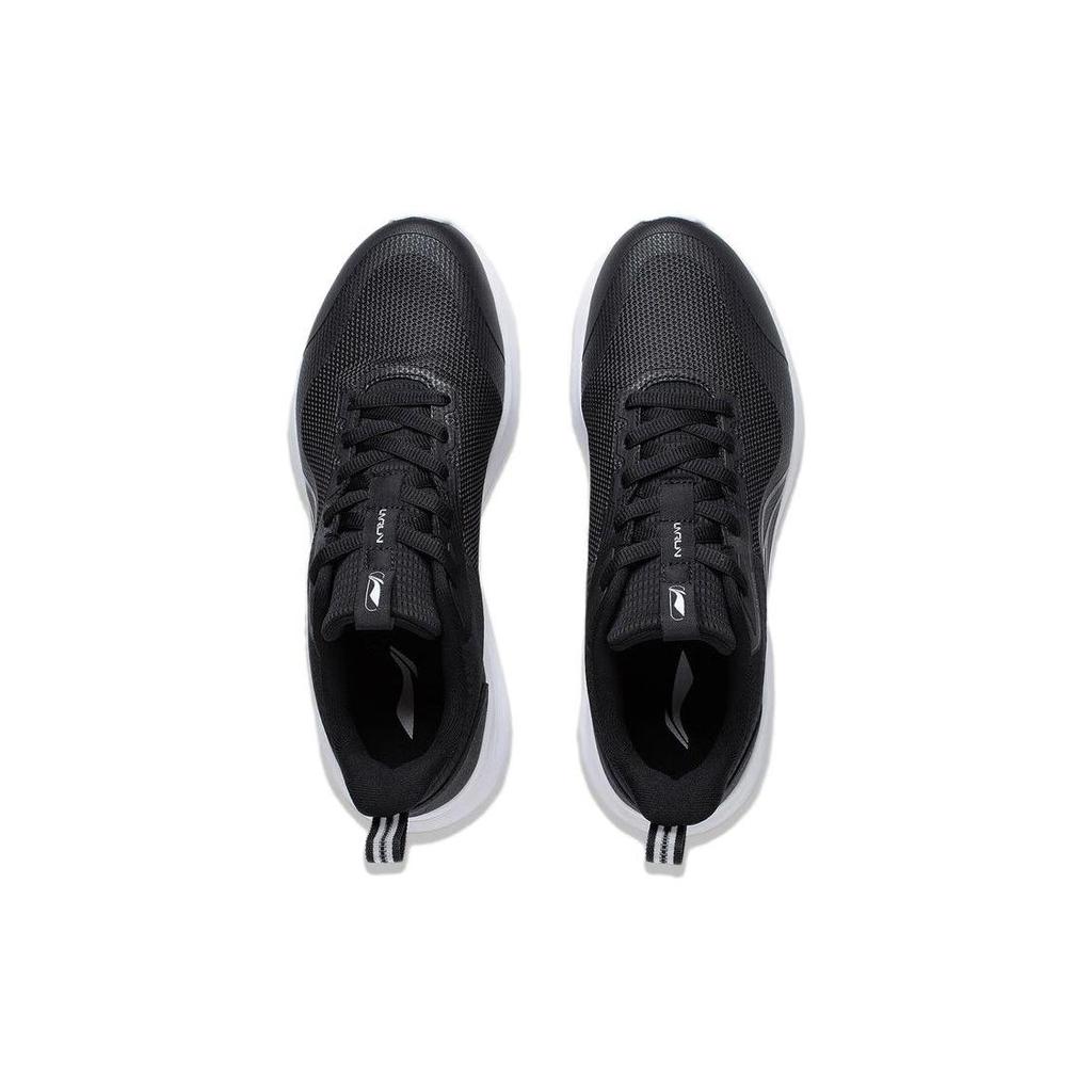 Li Ning Light Stroll Reflective Cushioning Slip Resistant Abrasion Resistant Low top Running Shoes Men's Black White ARST063-3