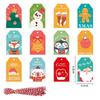 Home Decoration Christmas Tree Labels Hanging Blessing Cards New Year Gift Tags Kraft Paper Tags