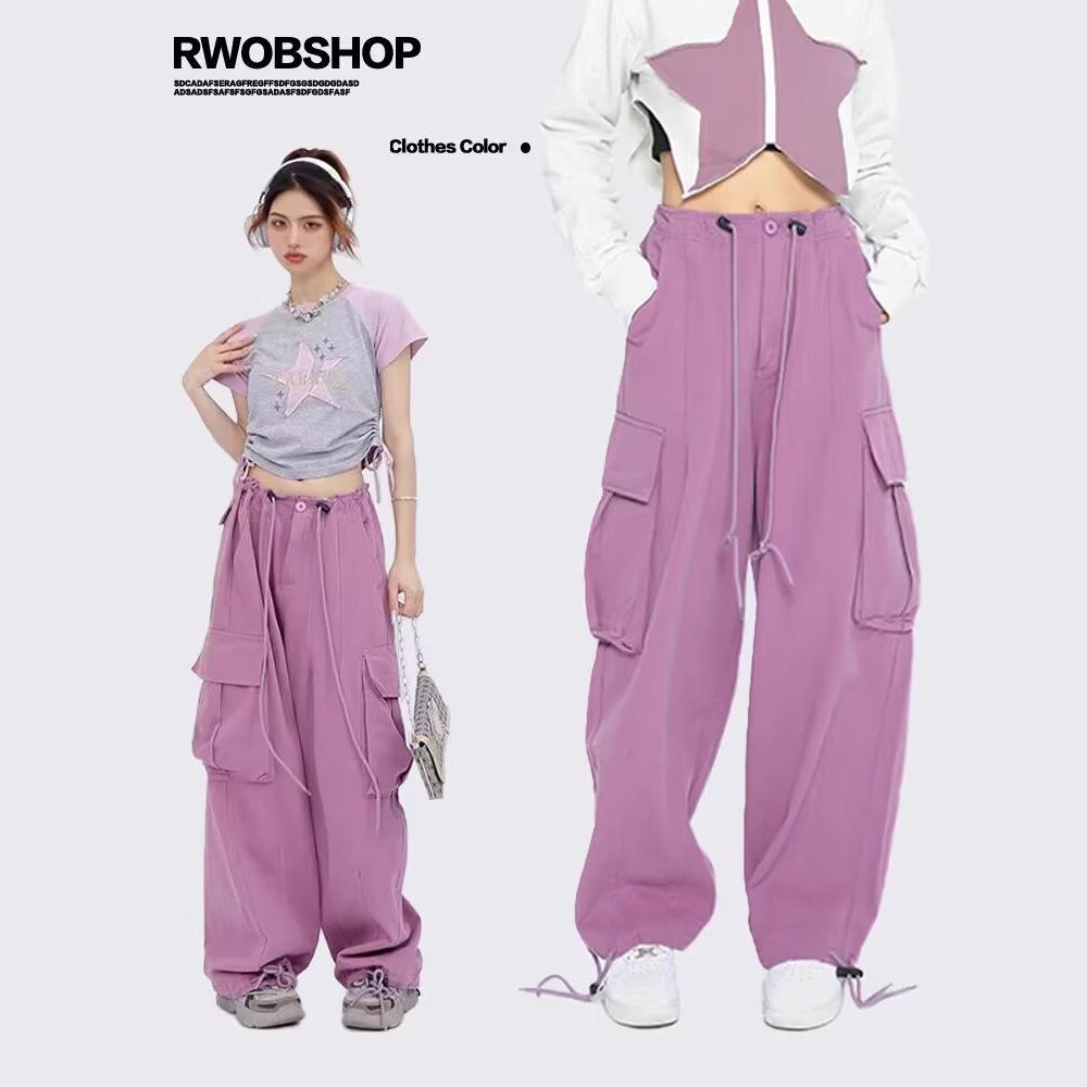 

2025 Women s Japanese Dance Pants with Ankle Cuffs and Large Pockets L