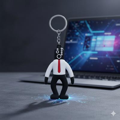 Keychain Skibidi Toilet Agent-Speaker Figurine Toy for Keys, Backpack, Bag 5 Cm