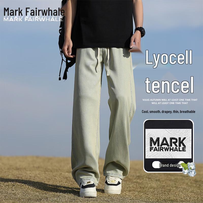 Mark Fairwhale Men s Tencel Cool-Feel Straight-Leg Denim Jeans XL