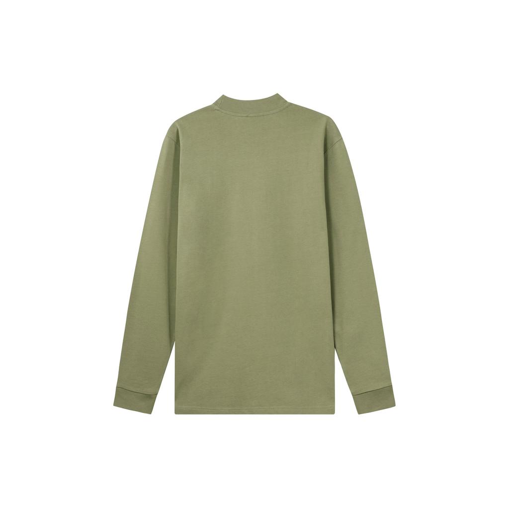 Nike Solid Color Logo Print Crew Neck Long Sleeve T-Shirt Men Tops Dark-Green DX5869-386