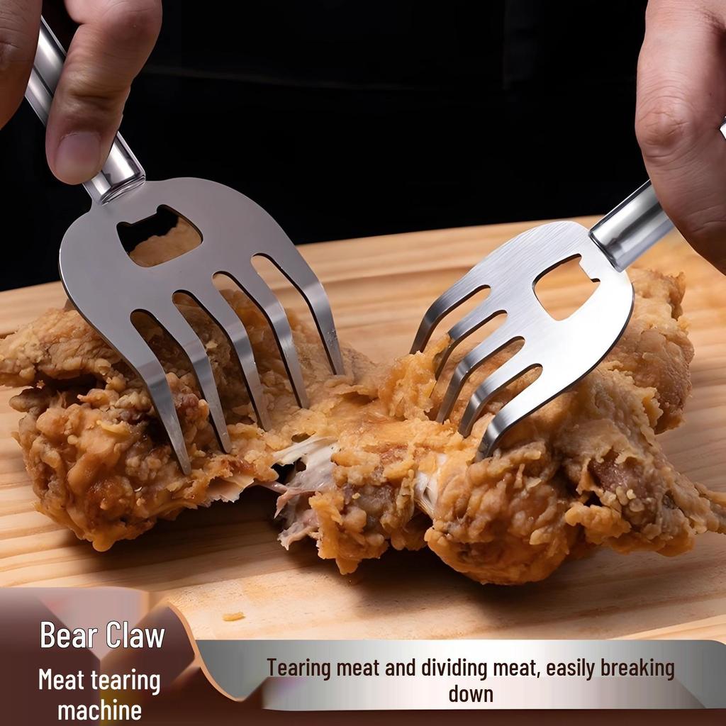 Osłona dłoni ze stali nierdzewnej w kształcie łapy niedźwiedzia - Chroniąca przed oparzeniami, antypoślizgowa, odporna na przecięcia narzędzie kuchenne dla początkujących