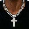 Hip Hop Style Alloy Full Diamond Cross Pendant, European and American Trendy Men's Personalized Necklace Accessories