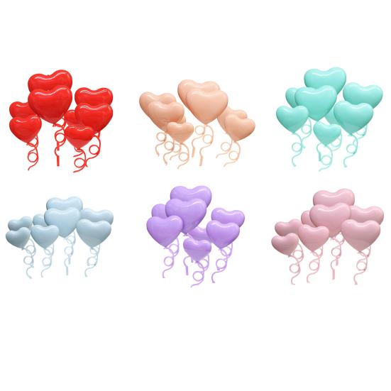 2 Sets Cake Toppers Creative Shape Vibrant Color 3D Visual Effect Food Grade Love Heart Cake Toppers Birthday Party Decorations Party Supplies