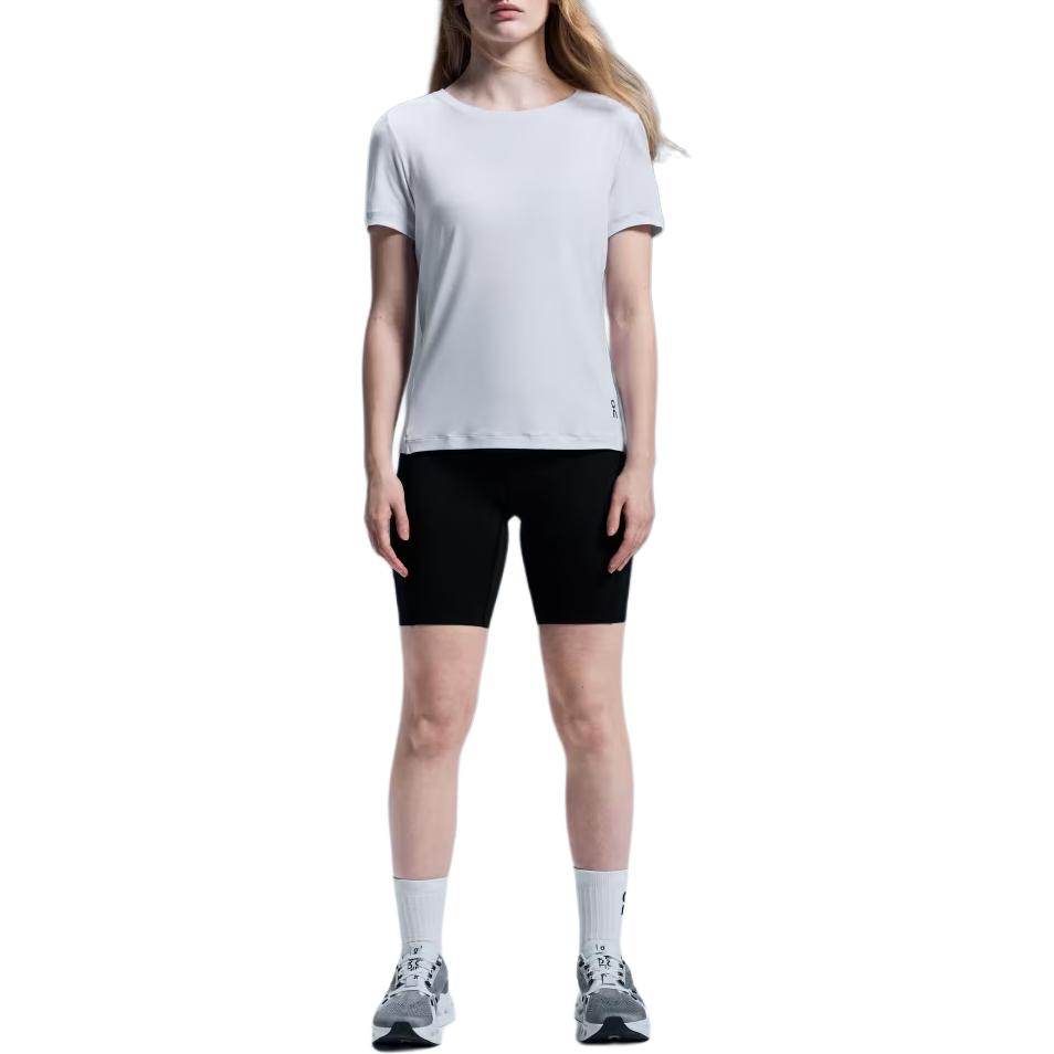On Movement T 2024 Autumn Winter Fitness Training Series Fashi Logo Round Neck Short Sleeve Women Tops White 1WE30380069