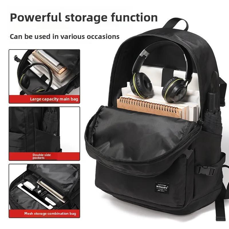 High School Students' Large Capacity Polyester Male Backpack for Couples, Leisure Laptop Bag