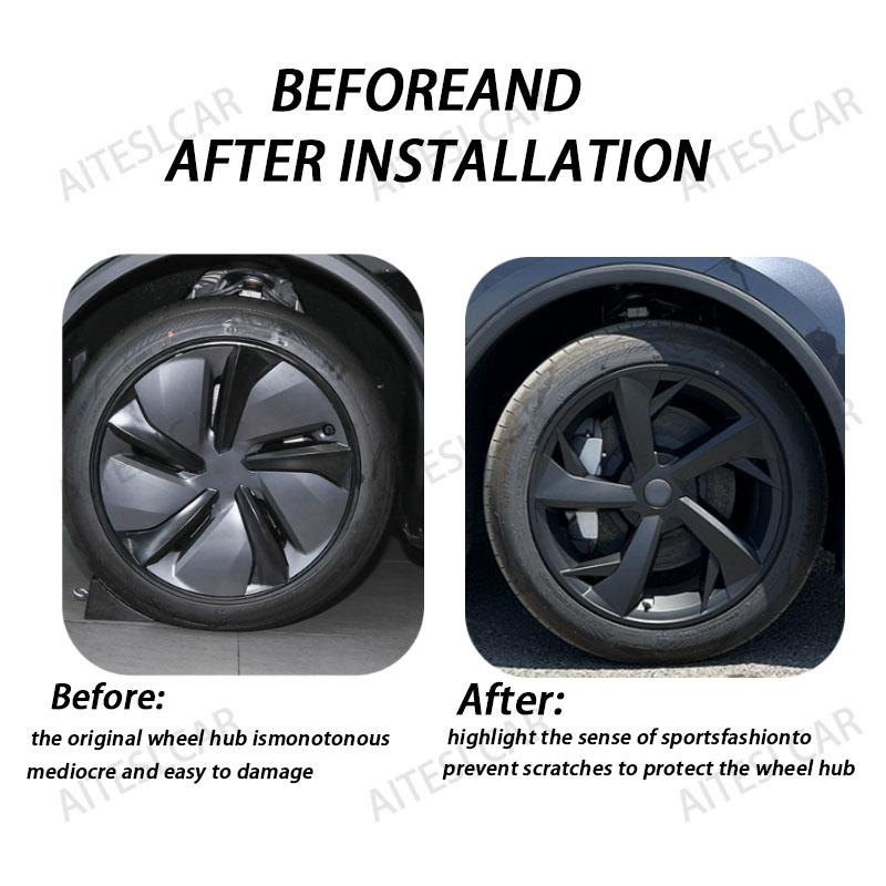 4PCS 19 Inch HubCap for Tesla Model Y Juniper 2025 Hubcap Performance Replacement 19''Crossflow Wheels Cover Full Rim Accessorie