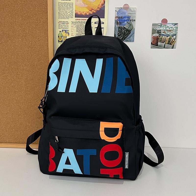 Студенческий школьный рюкзак с буквенным принтом — фото 13