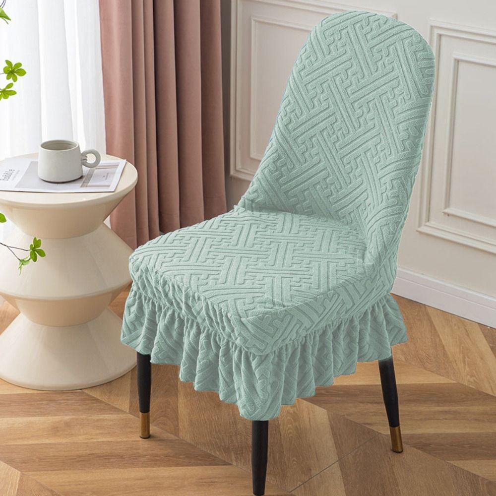 Dustproof Jacquard Arc Chair Cover Soft Chair Protective Case Curved Seat Cover  Restaurant