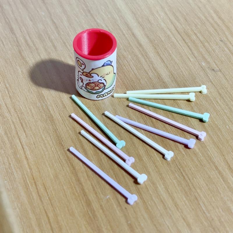 1 Set Dollhouse Accessories 3D Kawaii Simulation Mini Chopsticks Chopstick Model For Miniature Kitchen Decoration