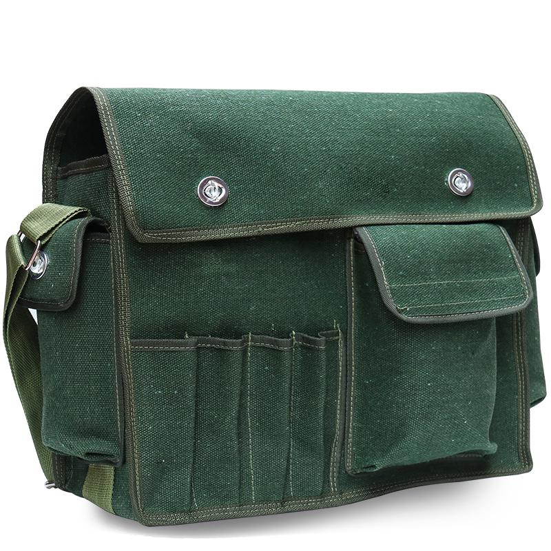 Sturdy Multifunctional Canvas Electrician Tool Bag - Durable, Wear-Resistant Hardware Organizer Pouch
