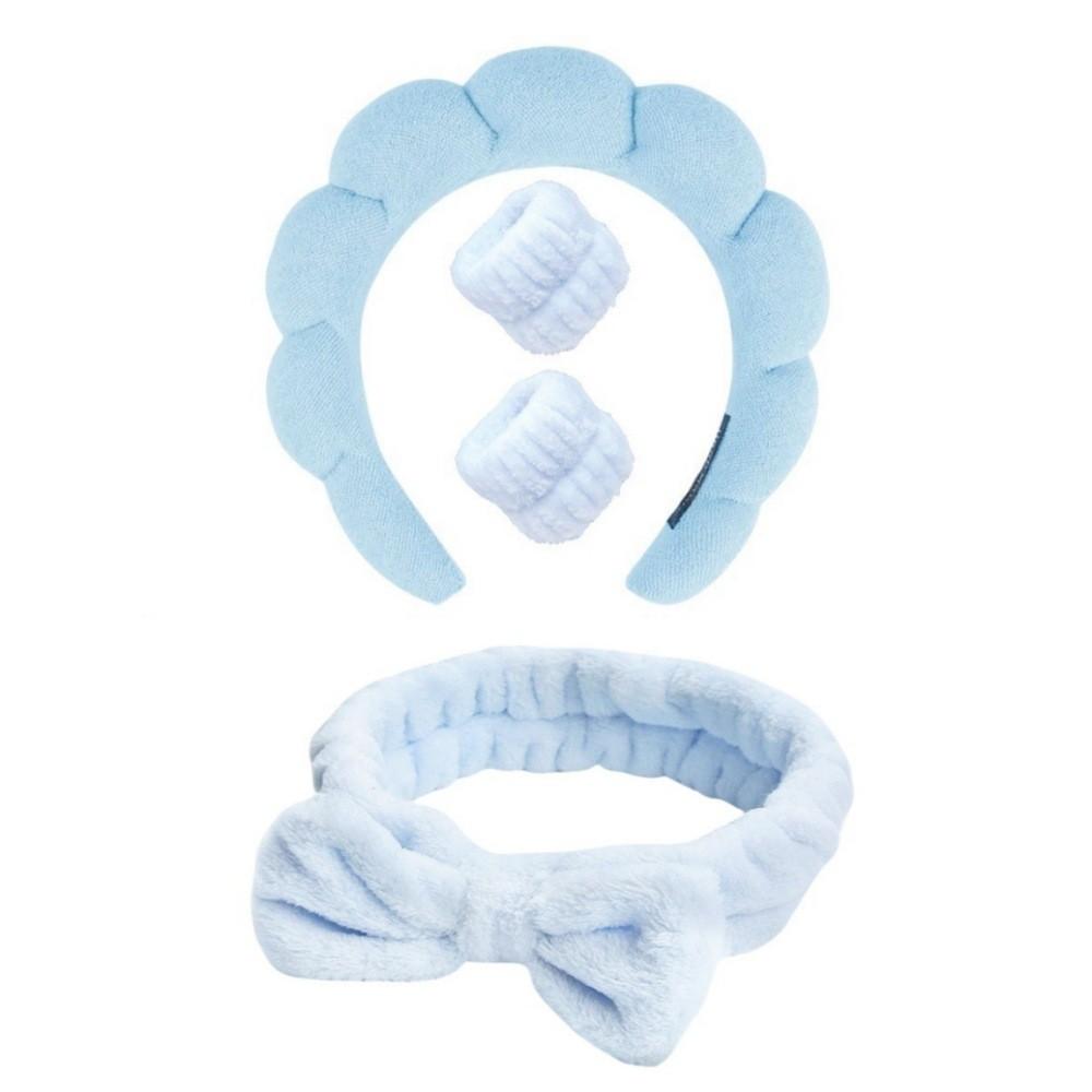 

Аксессуары для волос с высокой головкой для женщин, чтобы умываться и купаться с повязкой на голову Cloud Sponge для снятия макияжа и набором лент для волос One Size синий