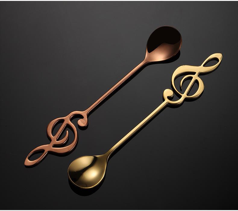 Cute Long Handle Spoons Stainless Steel Golden Coffee Spoon Dessert Ice Cream Spoon Kitchen Food Tableware Dinner Set Wedding