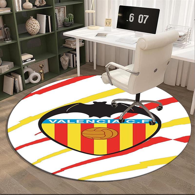 Valencia Cf Crest Design Round Rug for Livingroom,Bedroom, Palyroom, Chair Rug, Area rug, Circle Carpet, Large Size Fan Christmas gift