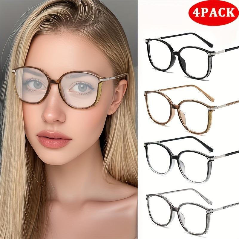 4 Par Retro Firkantede Presbyopi Briller for Både Menn og Kvinner+1.00 Til+4.00 Graders Høyoppløselige Glass Trendy Briller