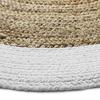 FUNNY JUTE - Living Room or Bedroom Rug In Round Natural Jute Diameter 160 Cm - White Edge