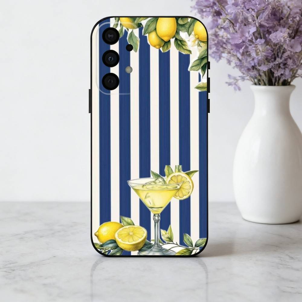 

S-Seaside S-Scenery Wine L-Lemon phone Case For Samsung Galaxy A73,A72,A71,A70,A53,A52,A51,Others Soft Black Shell Samsung a22 5g