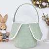 Plush Bunny Basket For Easter Bunny Plush Egg Hunt Basket Bags Cute Decorations Candy Storage With Rabbit Ears For Eggs Hunting