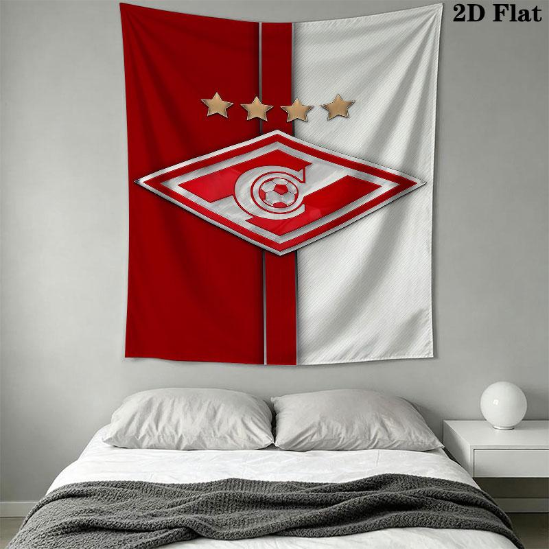 Spartak Moscow Fire Wall Hanging Printed Fabric Blanket Decorative Tapestries for Bedroom Living Room Home Decor