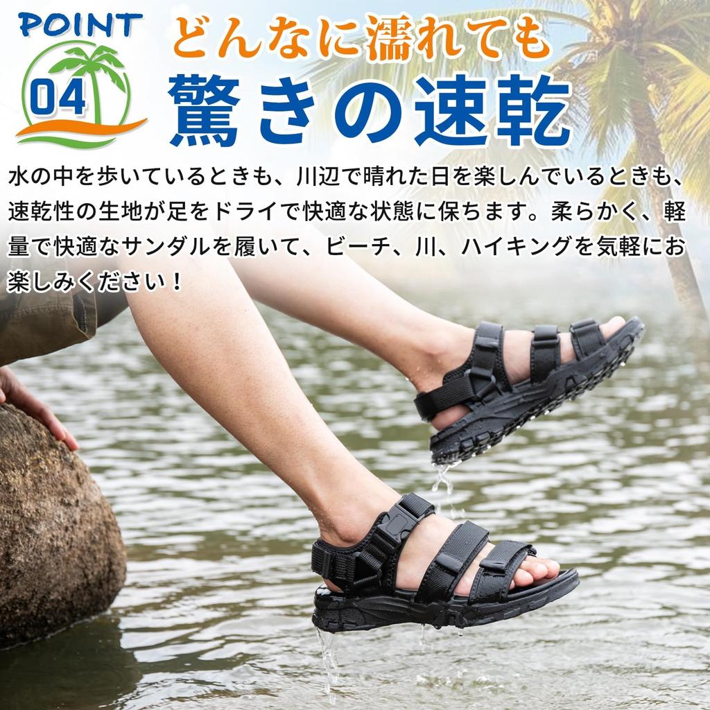 SOARHOPE Strappy Sandals with Velcro Perfect for Outdoor and Water and Men's Closure, Activities, Summer, Beach, Sports, Walking, Camping, Use.