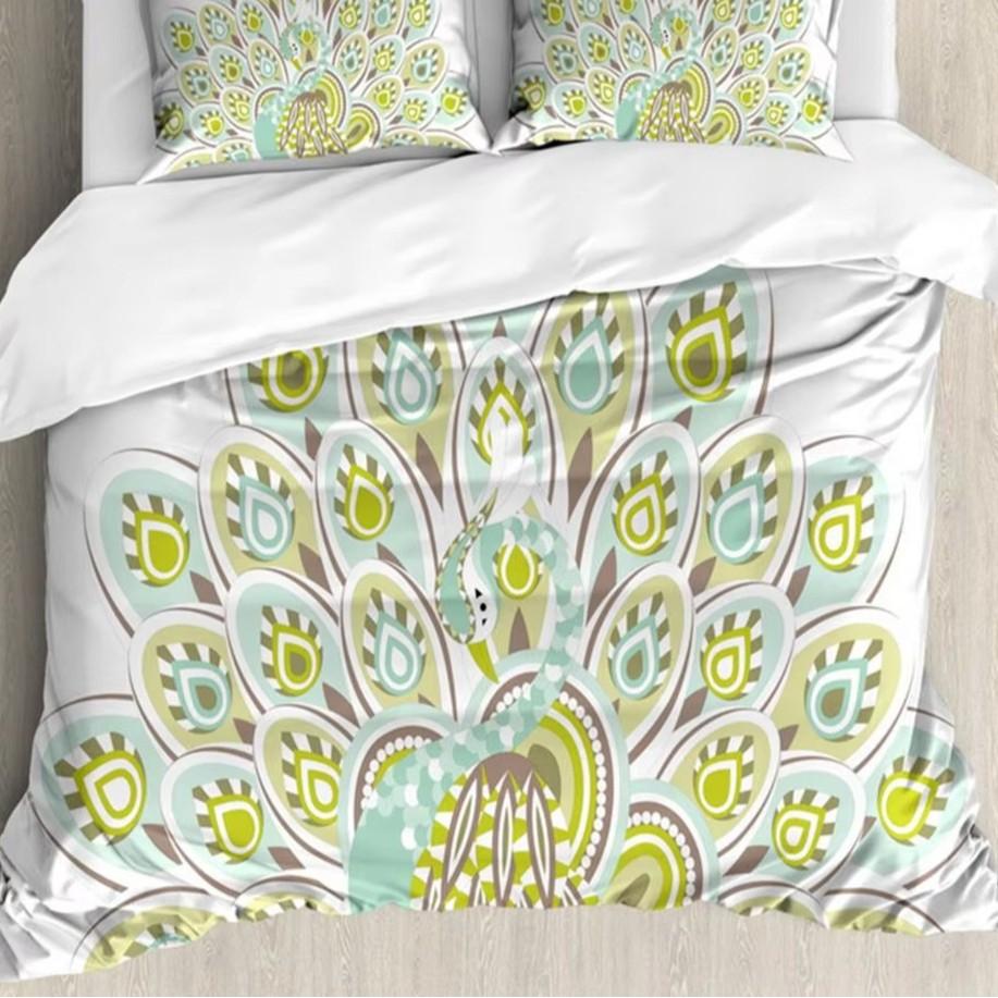 Colorful Feather Duvet Cover Set Bedding Set 3-piece Duvet Cover Set