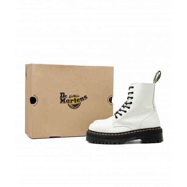Dr. Martens Jadon Smooth Leather Platform Boot White Unisex Sneakers 15265100