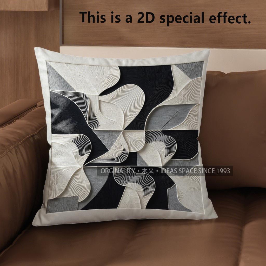 2D Abstract Wave Pattern Digital Print Pillow Covers Pattern Cushion Cover Suitable For Sofa Bedroom Car Pillow Cover