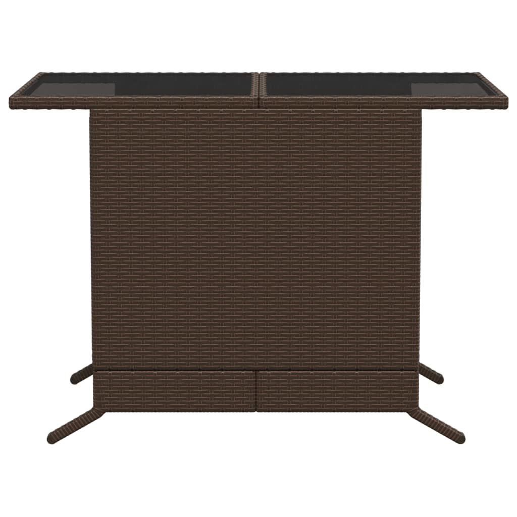 3 Piece Bistro Set with Cushions Brown Poly Rattan