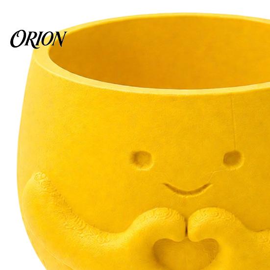 Modern Home Decor Pot 3D Printed Cute Smile Plant Pots, Succulent Planters for Indoor Plants, Miniature Green Container Funny Small Flowerpot, Unique