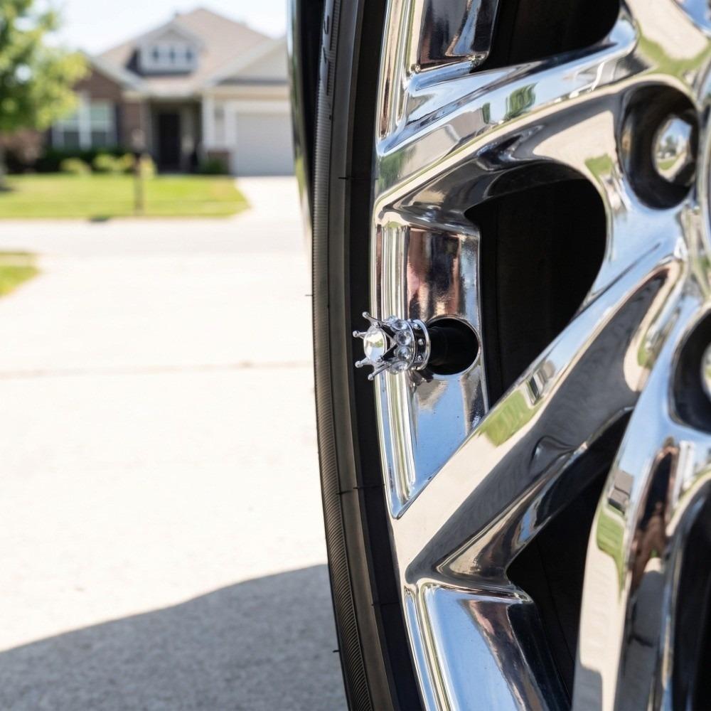 

4PCS Handmade Crystal Rhinestone Vehicle Car Tire Caps Covers Cars,Trucks,Bicycles белый