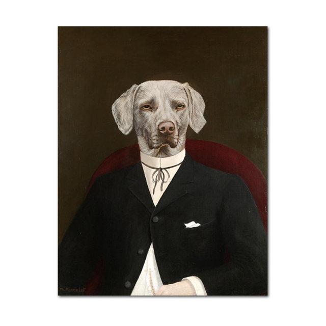 Decor retro, artă de perete, poster cu animale de epocă, pictură în ulei, pânză, decorarea camerei de acasă, imagine cu mașină pentru câine, pentru designul casei, fără cadru