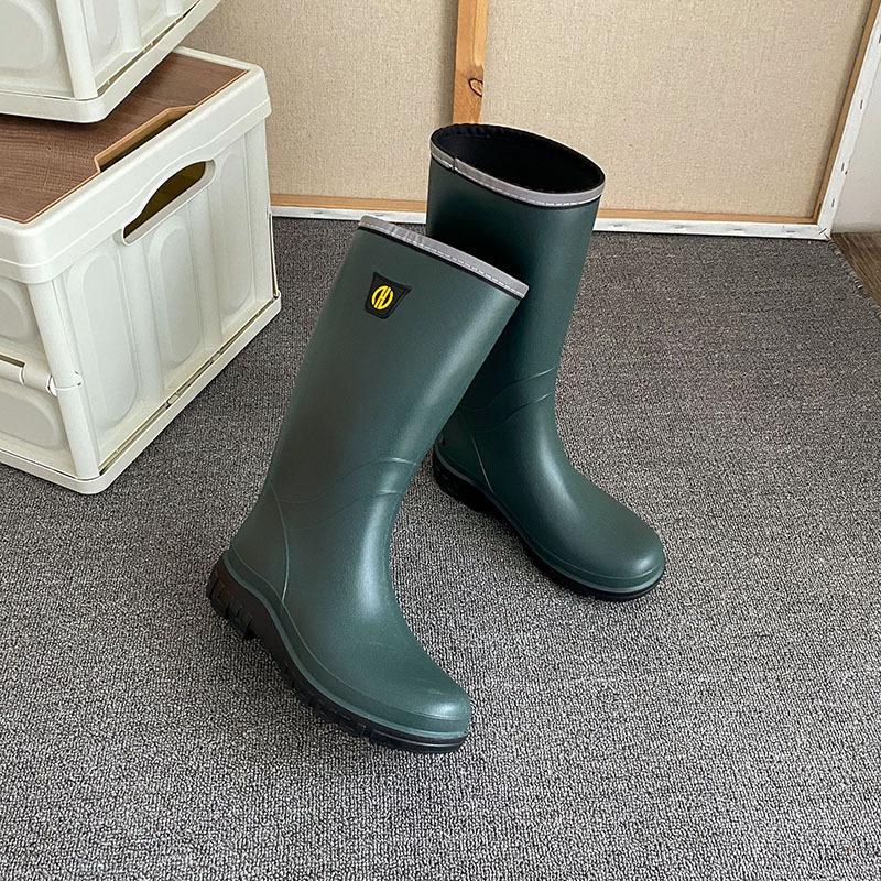 

Четыре сезона мода новые высокие резиновые сапоги унисекс для отдыха на открытом воздухе повседневные водонепроницаемые нескользящие рабочие резиновые сапоги плюс размер 39-45 резиновые сапоги 45 зелёный