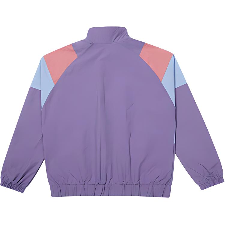 New Era Logo Color Block Long Sleeve Stand Collar Jacket Unisex Jackets Purple 12877369
