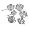 6 Pcs Stainless Steel Pots and Pans Set Even Heating Thickened Easy To Clean Cookware Set with Lids for Kitchen