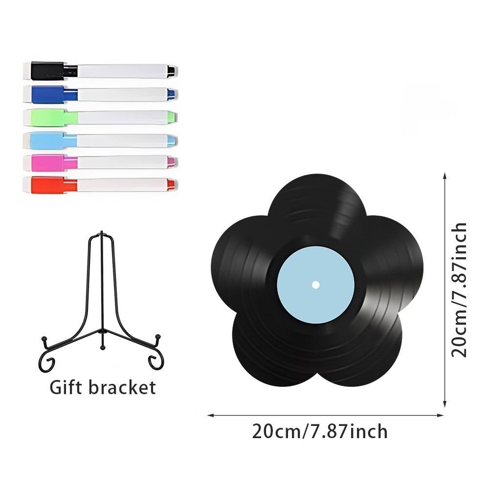 Decorative Flower Shape Vinyl Record Ornament Creative Acrylic Decoration DIY Graffiti Disc Home