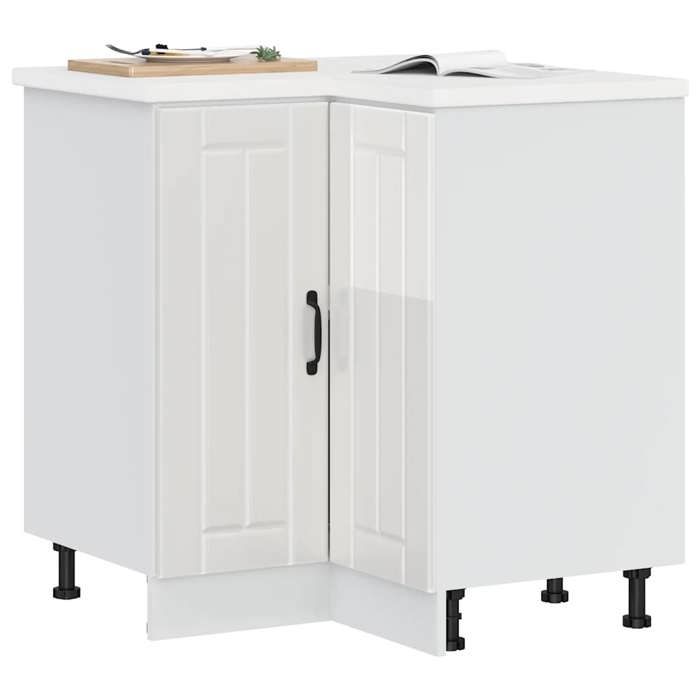 VidaXL Lucca Corner Kitchen Cabinet High Gloss White Engineered Wood, Corner Cabinet, Corner Sink Unit,, Furniture 853749