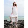 Sancai Square Neck Sleeveless Faux Two-Piece Long Vest Dress
