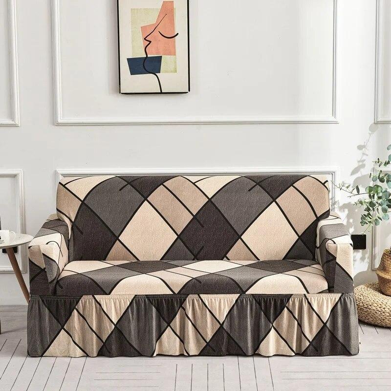 Elastyczna spódnica narzuty na sofy do salonu elastyczne narzuty na sofę funda sofa krzesło narzuta na sofę Home Decor duży rozmiar 350cm