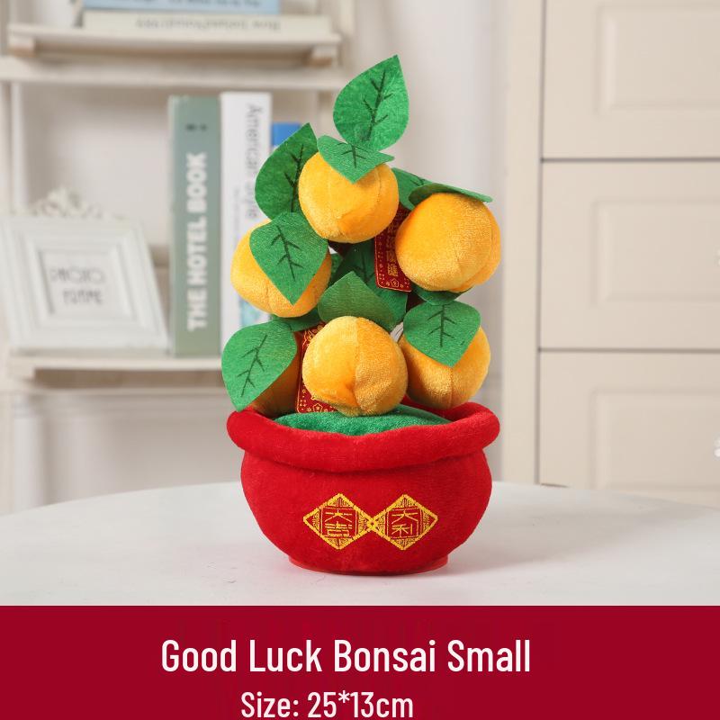 New Year Desktop Peach Blossom and Orange Tree Ornaments for Spring Festival Decor