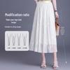 French Romantic Embroidered Floral A-Line Maxi Skirt